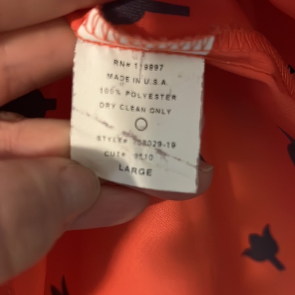 Navy tulip, coral colored blouse, Large - Picture 6 of 6